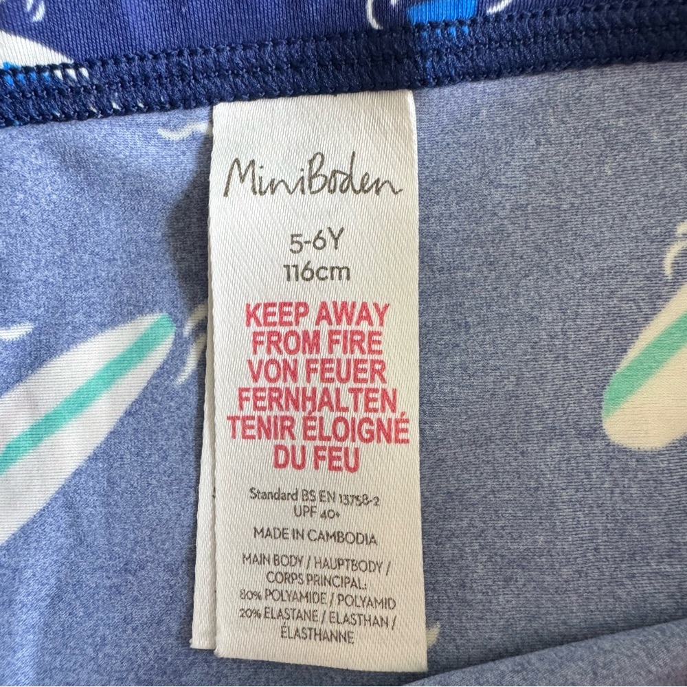 Mini Boden Blue Swim Bottoms Size 5-6Y Trunks Summer Surfboard Water Vacation - Picture 2 of 9
